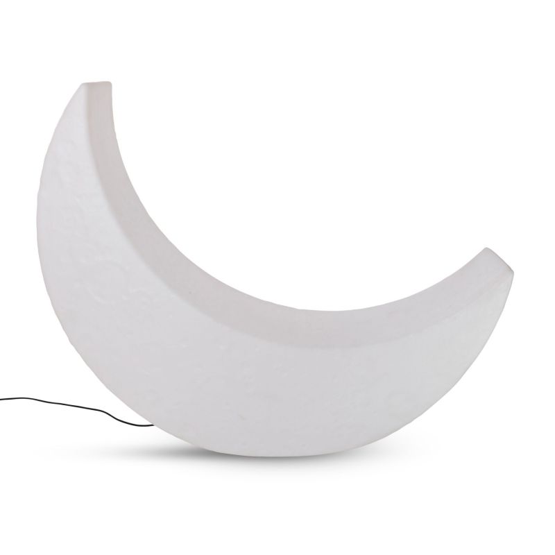 Weiße Mondsichel Lampe von Seletti, moderne Leuchte für stimmungsvolle Beleuchtung im Innenbereich.